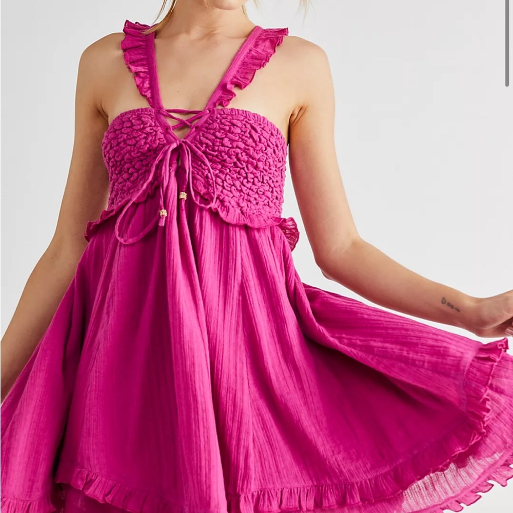 Free People Somewhere Tropical Mini Dress